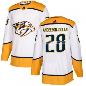 Jaret Anderson-Dolan Nashville Predators Adidas Authentic White Away Jersey