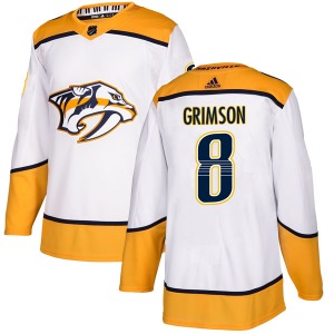 Stu Grimson Nashville Predators Adidas Authentic White Away Jersey