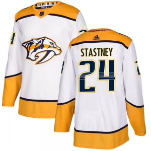 Spencer Stastney Nashville Predators Adidas Authentic White Away Jersey