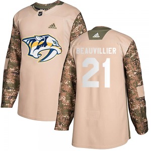 Youth Anthony Beauvillier Nashville Predators Adidas Authentic Camo Veterans Day Practice Jersey