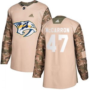 Youth Michael McCarron Nashville Predators Adidas Authentic Camo Veterans Day Practice Jersey
