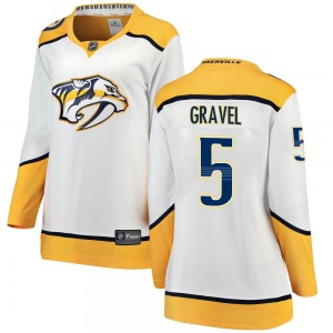 Women's Kevin Gravel Nashville Predators Fanatics Branded Breakaway White Away Jersey