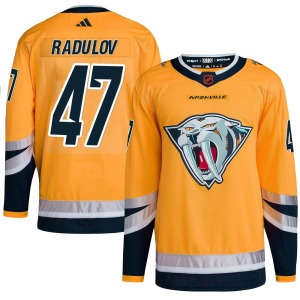 Alexander Radulov Nashville Predators Adidas Authentic Yellow Reverse Retro 2.0 Jersey