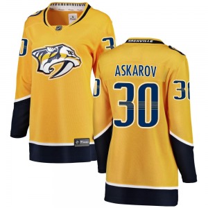 Women's Yaroslav Askarov Nashville Predators Fanatics Branded Breakaway Yellow Home Jersey