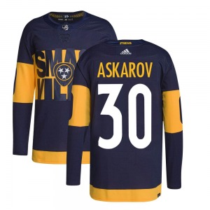 Yaroslav Askarov Nashville Predators Adidas Authentic Navy 2022 Stadium Series Primegreen Jersey