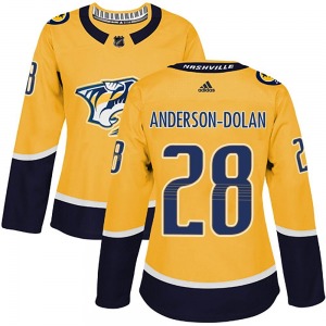 Women's Jaret Anderson-Dolan Nashville Predators Adidas Authentic Gold Home Jersey