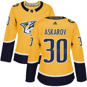 Women's Yaroslav Askarov Nashville Predators Adidas Authentic Gold Home Jersey