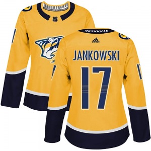 Women's Mark Jankowski Nashville Predators Adidas Authentic Gold Home Jersey