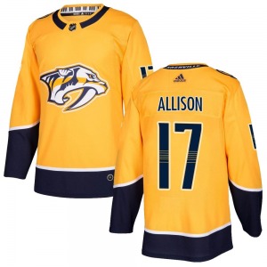 Youth Wade Allison Nashville Predators Adidas Authentic Gold Home Jersey