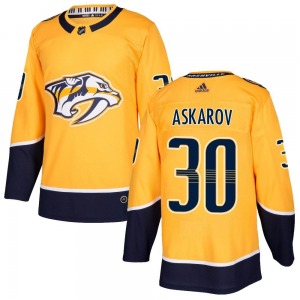 Youth Yaroslav Askarov Nashville Predators Adidas Authentic Gold Home Jersey