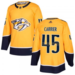 Youth Alexandre Carrier Nashville Predators Adidas Authentic Gold Home Jersey