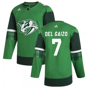 Marc Del Gaizo Nashville Predators Adidas Authentic Green 2020 St. Patrick's Day Jersey