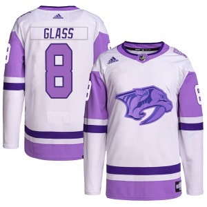 Cody Glass Nashville Predators Adidas Authentic White/Purple Hockey Fights Cancer Primegreen Jersey