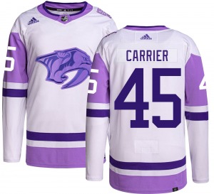 Alexandre Carrier Nashville Predators Adidas Authentic Hockey Fights Cancer Jersey