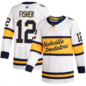 Youth Mike Fisher Nashville Predators Adidas Authentic White 2020 Winter Classic Jersey
