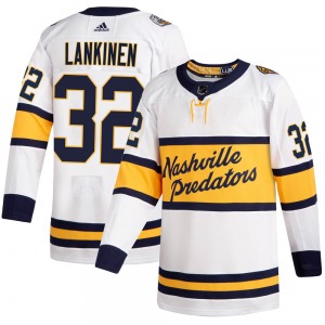 Youth Kevin Lankinen Nashville Predators Adidas Authentic White 2020 Winter Classic Player Jersey