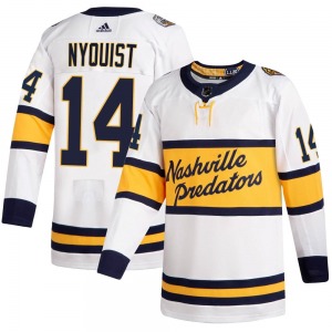 Youth Gustav Nyquist Nashville Predators Adidas Authentic White 2020 Winter Classic Player Jersey
