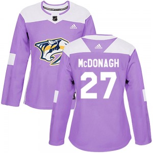 Women's Ryan McDonagh Nashville Predators Adidas Authentic Purple Fights Cancer Practice Jersey