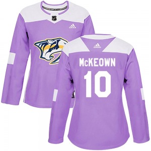 Women's Roland McKeown Nashville Predators Adidas Authentic Purple Fights Cancer Practice Jersey