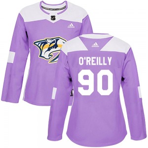 Women's Ryan O'Reilly Nashville Predators Adidas Authentic Purple Fights Cancer Practice Jersey