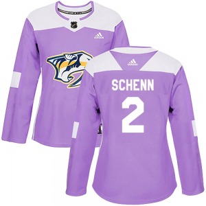 Women's Luke Schenn Nashville Predators Adidas Authentic Purple Fights Cancer Practice Jersey