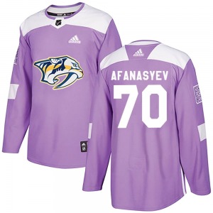 Egor Afanasyev Nashville Predators Adidas Authentic Purple Fights Cancer Practice Jersey