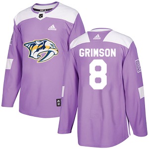 Stu Grimson Nashville Predators Adidas Authentic Purple Fights Cancer Practice Jersey