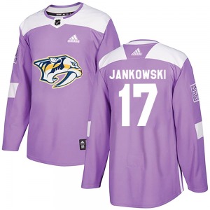 Mark Jankowski Nashville Predators Adidas Authentic Purple Fights Cancer Practice Jersey