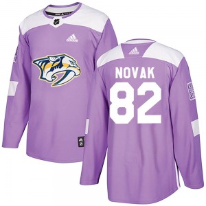 Tommy Novak Nashville Predators Adidas Authentic Purple Fights Cancer Practice Jersey