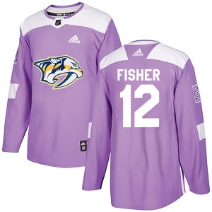 Youth Mike Fisher Nashville Predators Adidas Authentic Purple Fights Cancer Practice Jersey