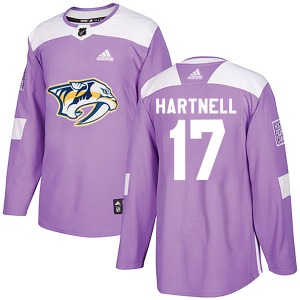Youth Scott Hartnell Nashville Predators Adidas Authentic Purple Fights Cancer Practice Jersey