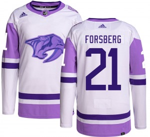Youth Peter Forsberg Nashville Predators Adidas Authentic Hockey Fights Cancer Jersey