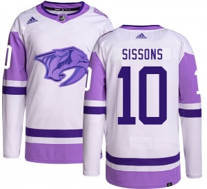 Youth Colton Sissons Nashville Predators Adidas Authentic Hockey Fights Cancer Jersey