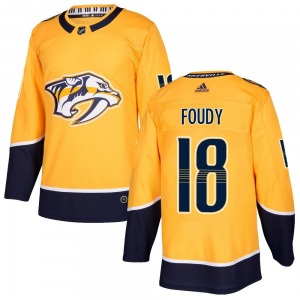 Liam Foudy Nashville Predators Adidas Authentic Gold Home Jersey