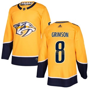 Stu Grimson Nashville Predators Adidas Authentic Gold Home Jersey