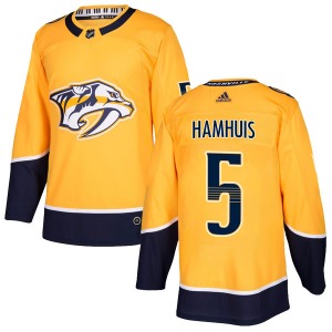 Dan Hamhuis Nashville Predators Adidas Authentic Gold Home Jersey