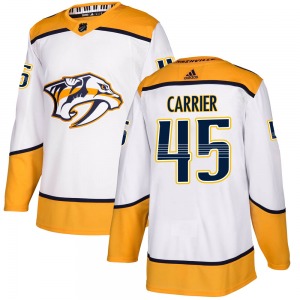 Youth Alexandre Carrier Nashville Predators Adidas Authentic White Away Jersey