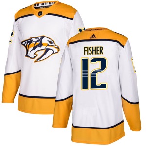 Youth Mike Fisher Nashville Predators Adidas Authentic White Away Jersey