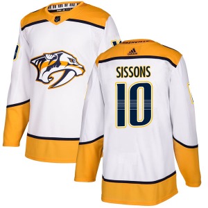 Youth Colton Sissons Nashville Predators Adidas Authentic White Away Jersey