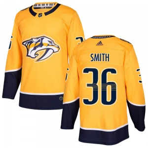 Youth Cole Smith Nashville Predators Adidas Authentic Gold Home Jersey