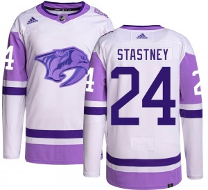 Spencer Stastney Nashville Predators Adidas Authentic Hockey Fights Cancer Jersey