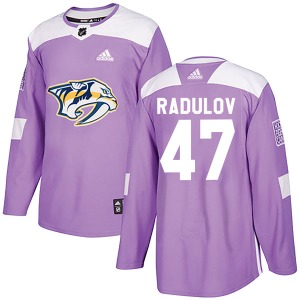 Youth Alexander Radulov Nashville Predators Adidas Authentic Purple Fights Cancer Practice Jersey